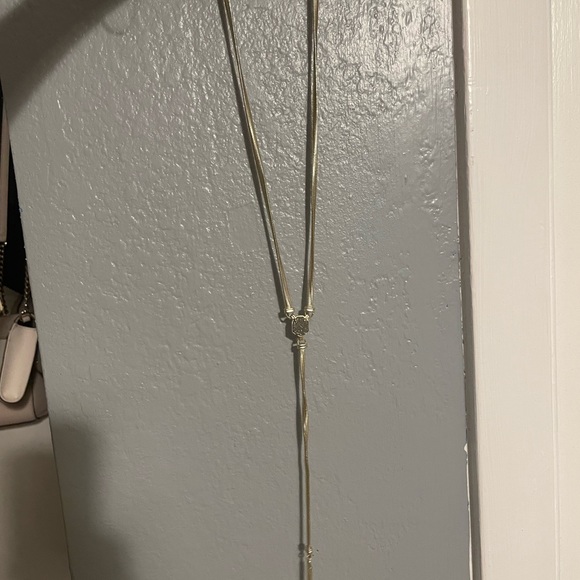 Kendra Scott Starla Y necklace in platinum drusy and gold - Picture 3 of 4